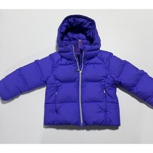 Polo Ralph Lauren Purple Down Feather Puffer Jacket Girls Sz 3/3T *read 75% Down